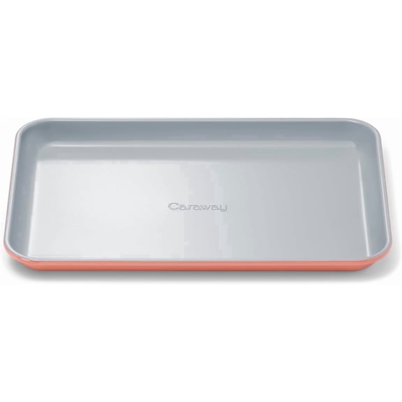 Caraway Nonstick Ceramic Small Baking Sheet (9x13”) – Oven Safe – Aluminized Steel Core – Mini Sheet Pan for Baking, Roasting & More - Perracotta
