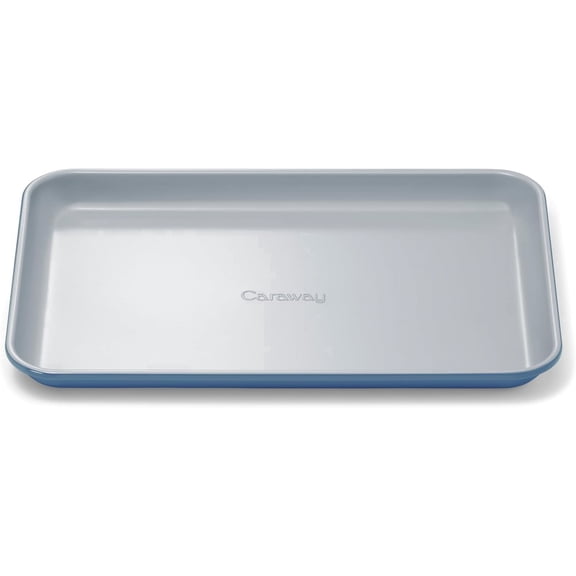 Caraway Nonstick Ceramic Small Baking Sheet (9x13”) – Oven Safe – Aluminized Steel Core – Mini Sheet Pan for Baking, Roasting & More - Slate