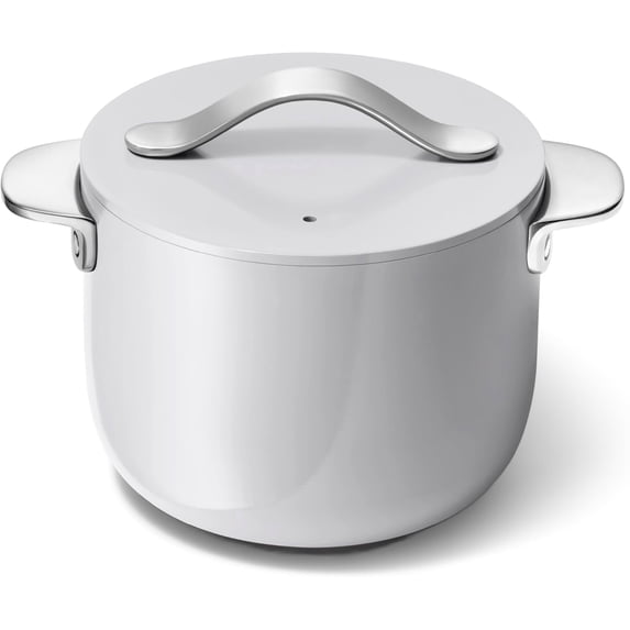 Caraway Petite Cooker - 2 Qt Ceramic Coated Pot - Free From Forever Chemicals - Perfect for Rice, Grains, or Sauces - Gray