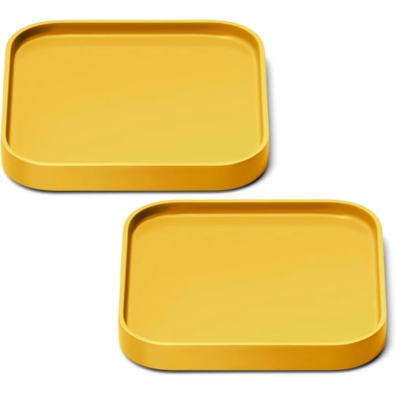 Caraway Spoon Rest Set of 2 - Stackable Spoon Holder for Kitchen Counter - Drip Catching, Heat-Resistant Design - Non-Slip Base - Marigold