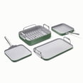 thumbnail image 1 of Caraway Square Cookware Set - Square Pans Set - Perfect for Griddling, Toasting, Searing, Roasting, and More - Non-Stick Ceramic Coated Pans - Sage, 1 of 5