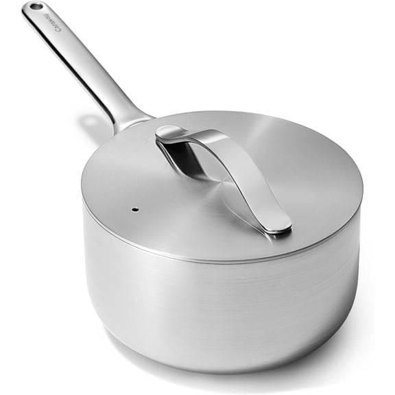 Caraway Stainless Steel Sauce Pan (3 Qt) - 5-Ply Stainless Steel - Oven Safe & Stovetop Agnostic.