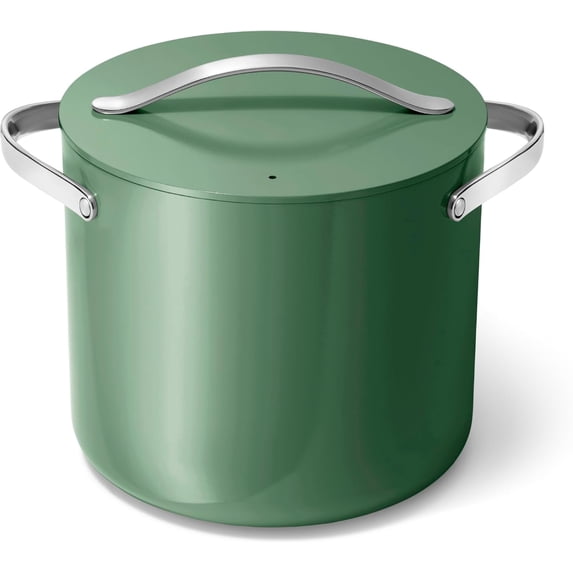 Caraway Stock Pot - 12 Qt Ceramic Coated Pot With - Fee From Forever Chemicals - Large Pot for Bigger Batches - Sage