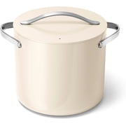 Caraway Stock Pot - 12 Qt Ceramic Coated With - Large for Bigger Batches - Cream