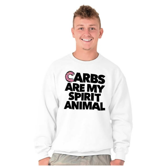 Carb Spirit Animal Donut Pizza Foodie Unisex Plus Fleece Graphic Sweatshirt Brisco Brands 2X