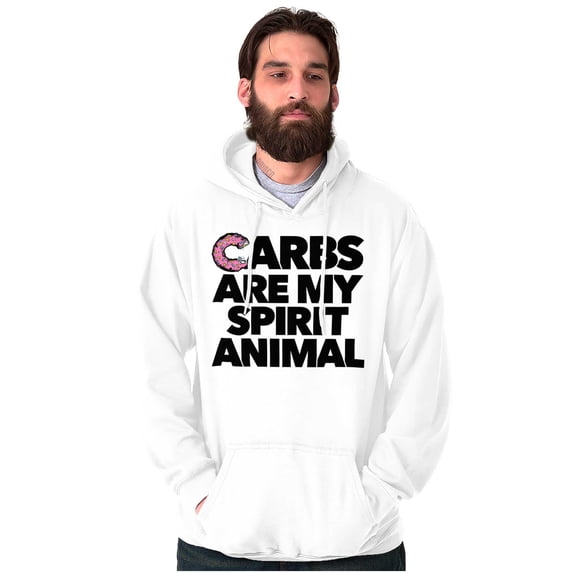 Carb Spirit Animal Donut Pizza Foodie Unisex Plus Fleece Graphic Hoodie Brisco Brands 2X