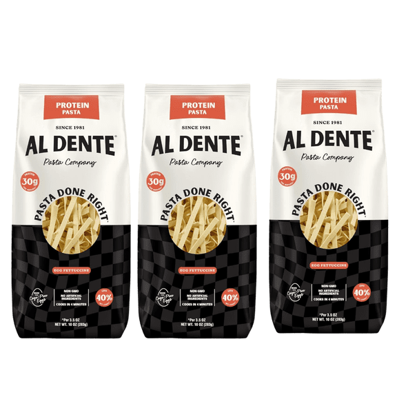 Carba-Nada Reduced Carb Pasta by Al Dente Pasta Company - Roasted Garlic Fettuccine (10 oz) Size: 3-Pack
