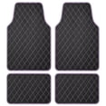 thumbnail image 1 of Carbella DiamondLuxe Car Floor Mats, Stylish Faux Leather Car Mats with Diamond Stitched Detail and Matching Taping, Universally Sized All-Weather Floor Mats for Cars Trucks SUV, Full (Purple), 1 of 7