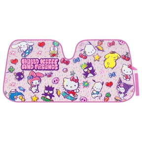 Carbella Hello Kitty and Friends Car Windshield Sun Shade, Official Sanrio Accordion Style Sunshade for Car Window, Cute Car Sun Shade Windshield, Hello Kitty Car Accessories for Women (HK & Friends)
