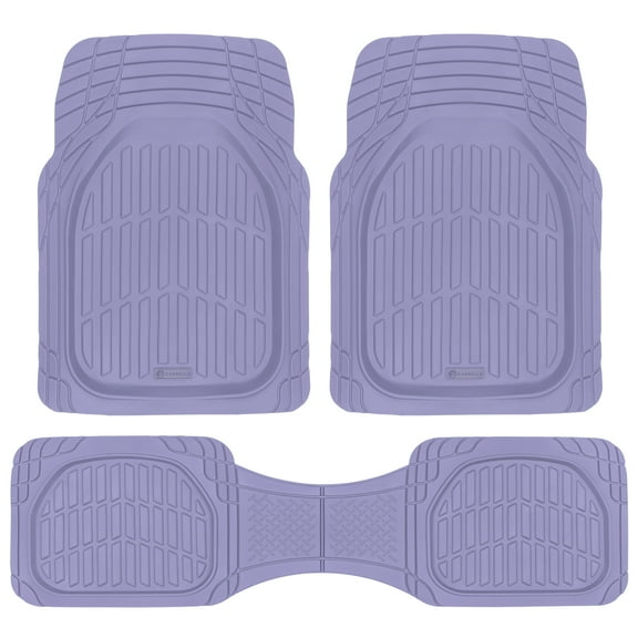 Carbella Lavender Car Floor Mats - Deep Dish Rubber Car Mats, All Weather Floor Liners for Cars SUV Trucks, Cute Automotive Floor Mats