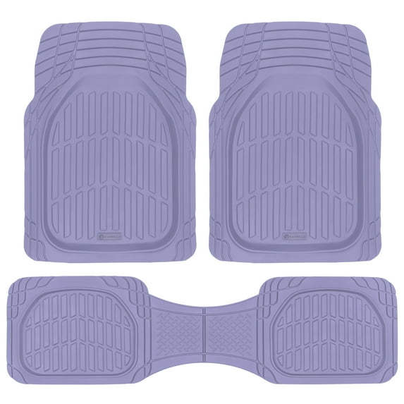 Carbella Lavender Car Floor Mats - Deep Dish Rubber Car Mats, All Weather Floor Liners for Cars SUV Trucks, Cute Automotive Floor Mats