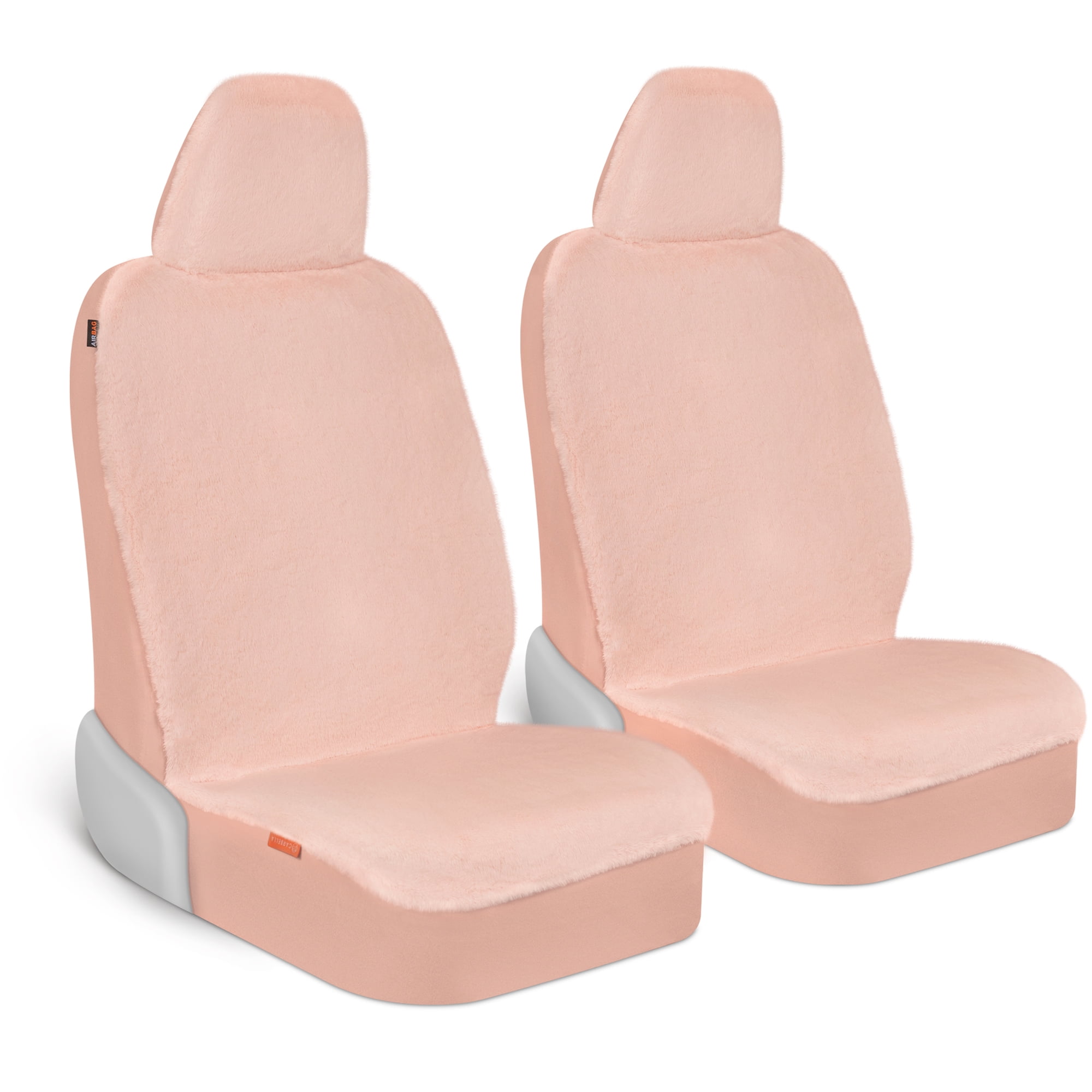 Carbella Pink Faux Fur Front Seat Covers for Cars Trucks SUV,Soft