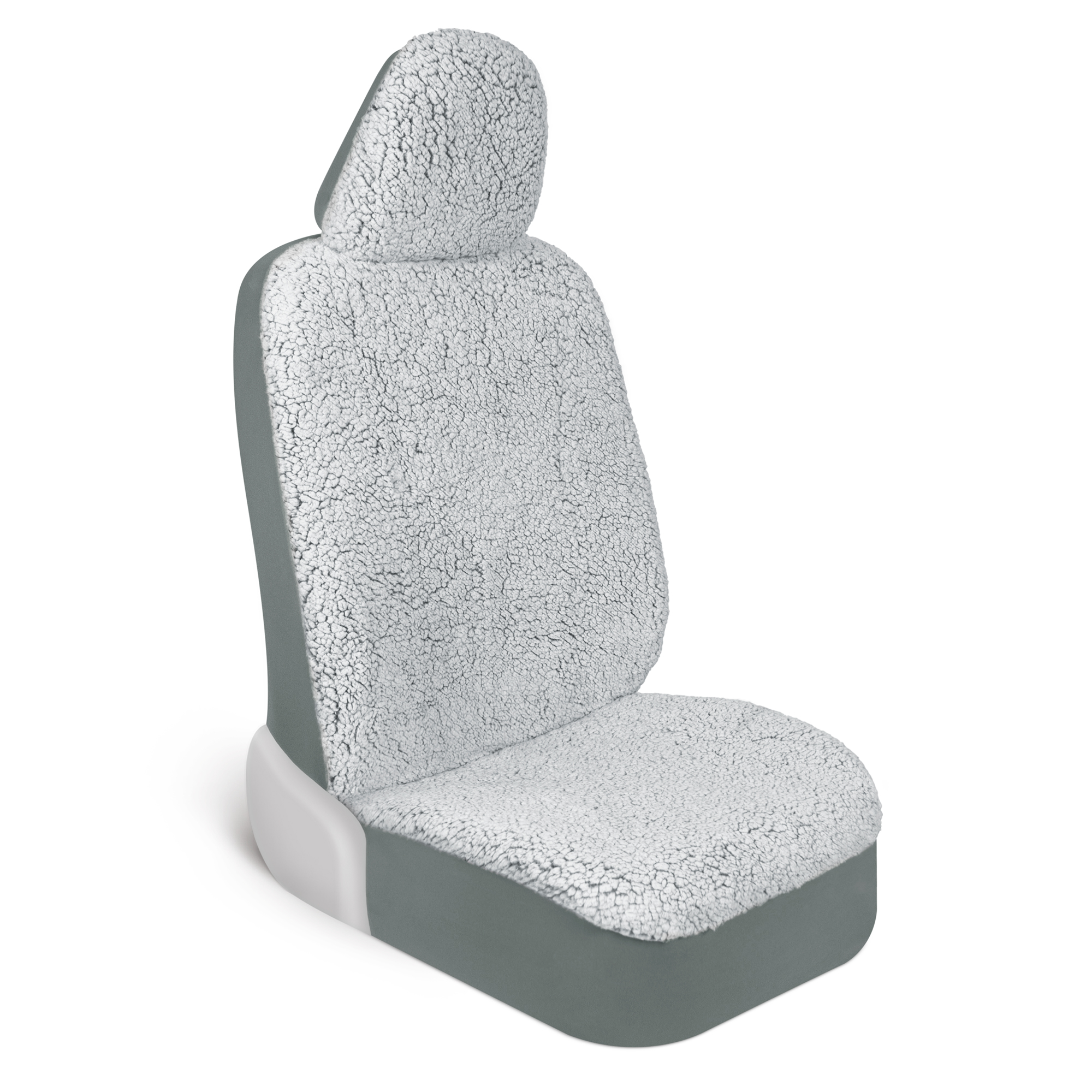 Carbella Plush Sherpa Fleece Car Seat Cover, 1 Piece Gray Seat Cover