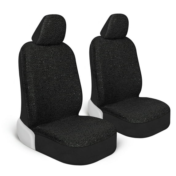 Carbella Sequin Tweed Bling Car Seat Covers, 2 Pack Beige Seat Covers for Cars with Shiny Bling Detail, Cute Automotive Interior Protectors for Trucks Van SUV, Car Accessories for Women