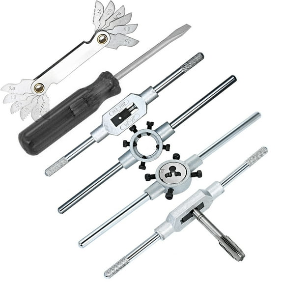 Carbide 32 PCS HSS Tap And Die Set Metric Wrench Cut M3- Hand Threading Tool Tungsten Carbide Tap Die Screw Thread Making Tool Bit Set Engineer Kit With Metal Case