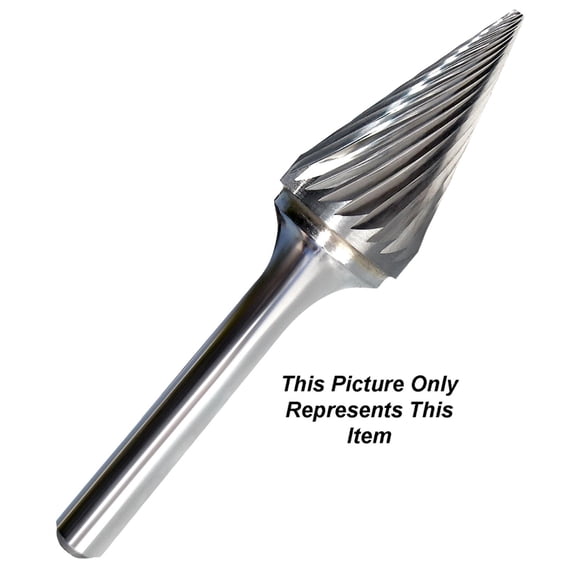 Manufacturer Varies Carbide Bur,Pointed Cone,3/8,1/4 Shank 310-001201