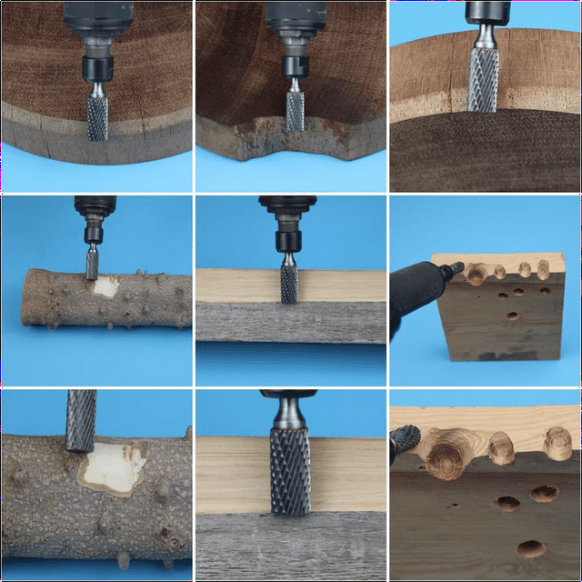 Carbide Burr Set 1/4inch Shank 10 Pieces for Welding Concrete Stone