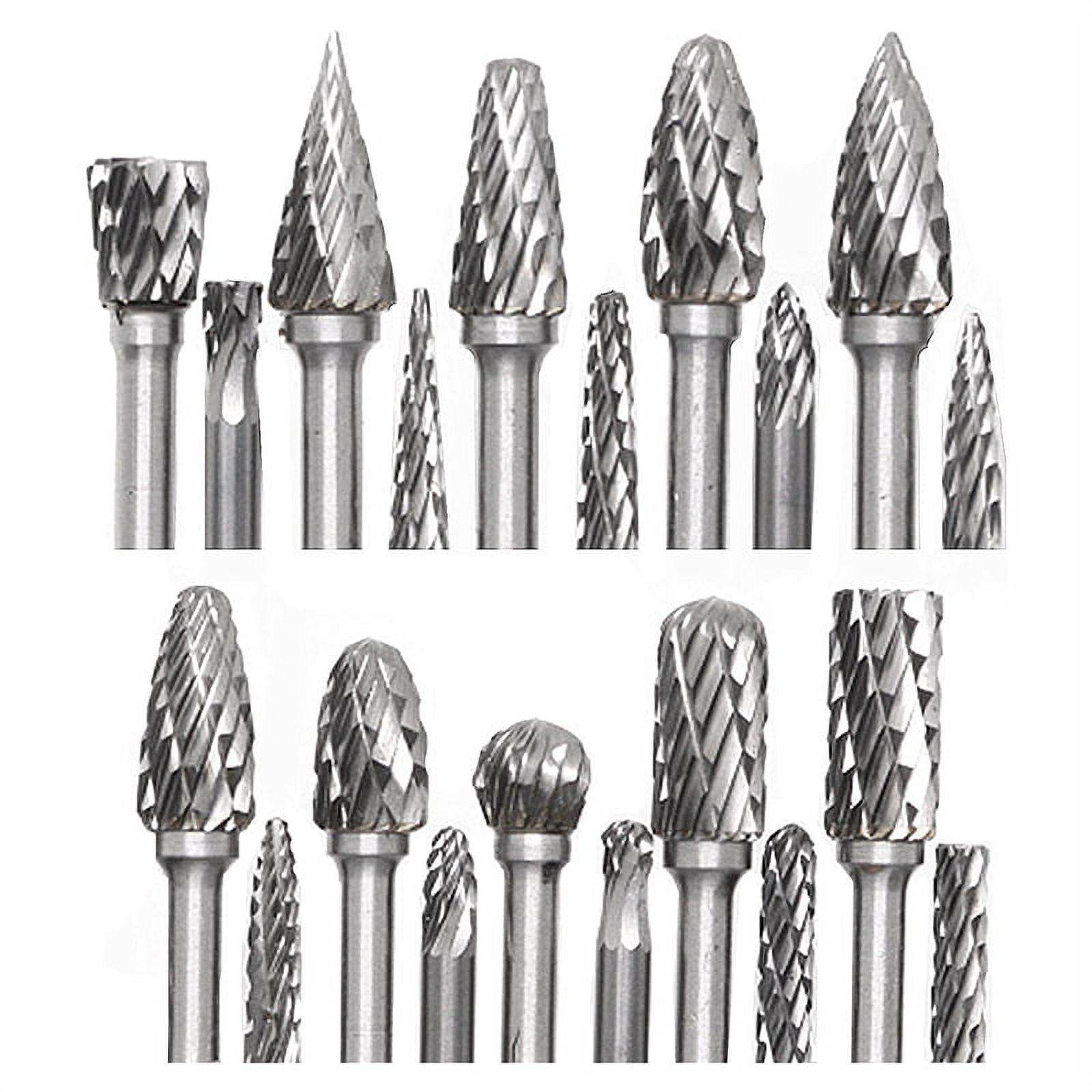 Carbide Burr Set, 20 Pcs 1/8Inch Die Grinder Bits Rotary File Tool