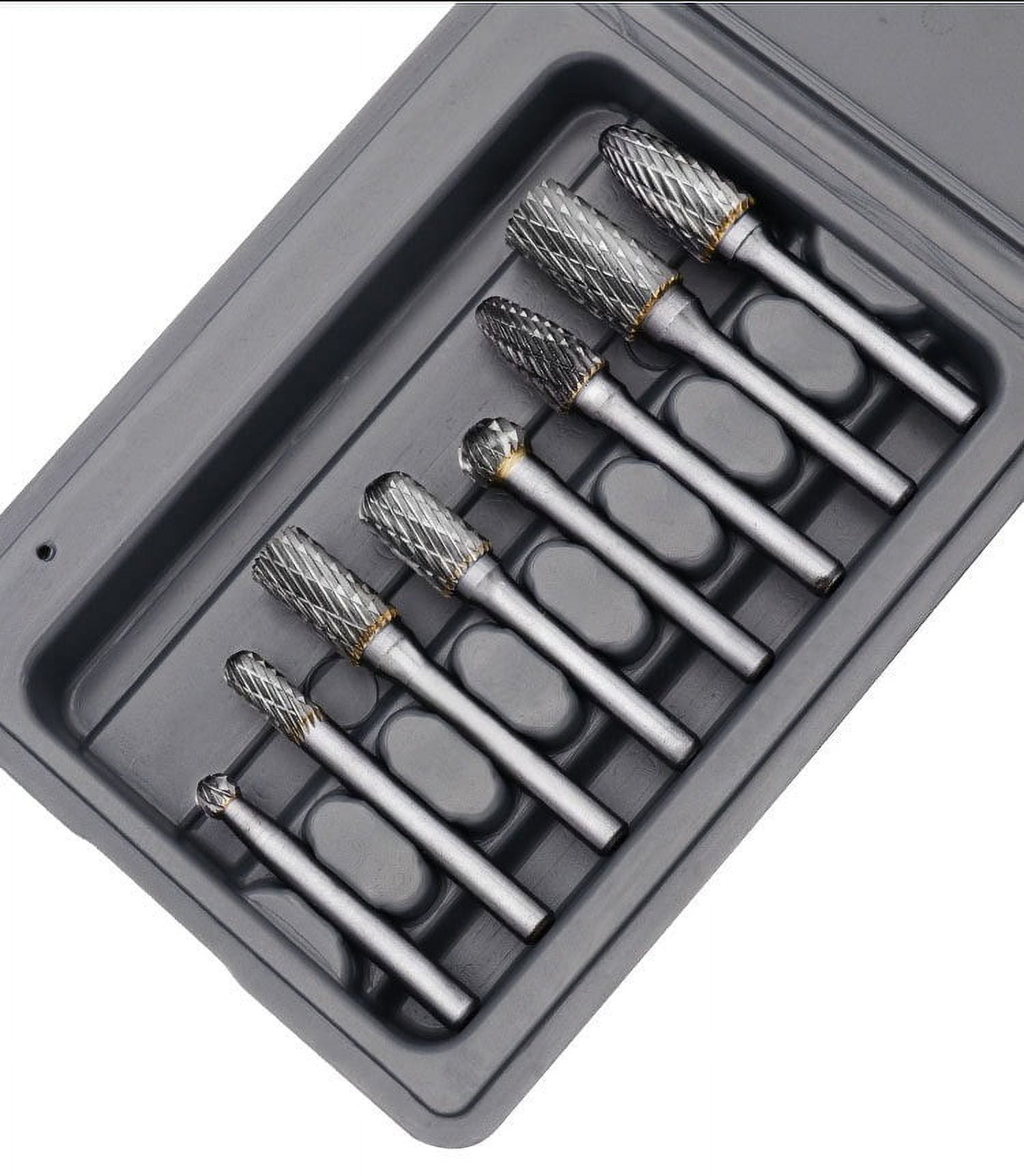 Carbide Burr Set 8pcs 1/4 Inch Shank Diameter Double Cut Rotary Files Metal Grinding Polishing Carving Tool Drill Bits for Die Grinder Kits