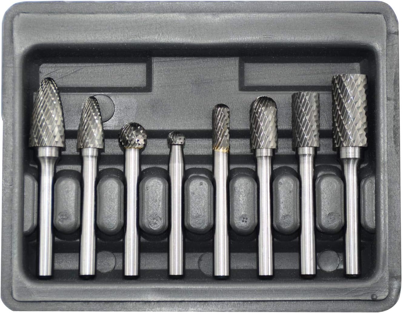 Carbide Burr Set 8pcs with 1/4''Shank Double Cut Solid Power Tools ...