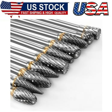 Carbide Burr Set Compatible with Dremel Rotary Tool 10x Die Grinder Bits Rotary