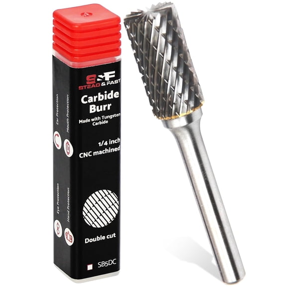 Carbide Burr with Shank Cutter Dia 1 Length, Professional Grade Tungsten File, Die Grinder Bit for Electric or Air Die Grinder, Cylinder End Cut, Grinding Burr bit for Metals