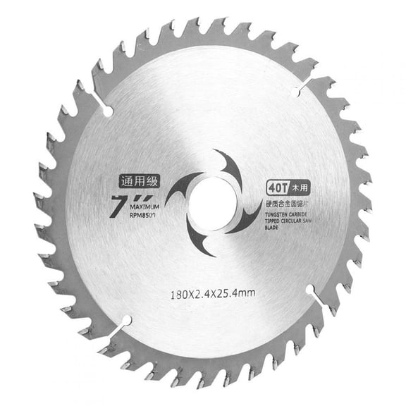 Carbide Circular Saw Blade Round Cutting Disc Woodworking Tool with Washer, 7.1 Inches / 180 mm 40T