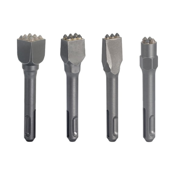 Carbide Construction Chiseling Bit with Uniform Tooth Spacing and Lightweight Design for Hammers Drill Compatibility