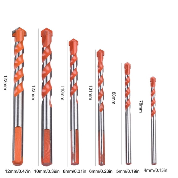 Carbide Drill Bit Set Multi for Surface Drilling Centring Point Precision Flute Design For Tiles Glass Plasterboard Brick Wood Aluminum Steel DIY Projects