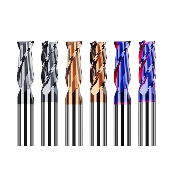 Carbide End Mills Cutting Tool For Maching Alloy Coating Flat Metal Cutter 2/4 Flutes Tungsten Steel Milling Cutter ,Great Multi-Purpose Application