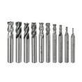 thumbnail image 1 of Carbide End Mills Set 4-Flute 2mm 3mm 4mm 5mm 6mm 7mm 8mm 9mm 10mm 12mm HSS Milling Cutter Bits Tool for Aluminum, 1 of 7