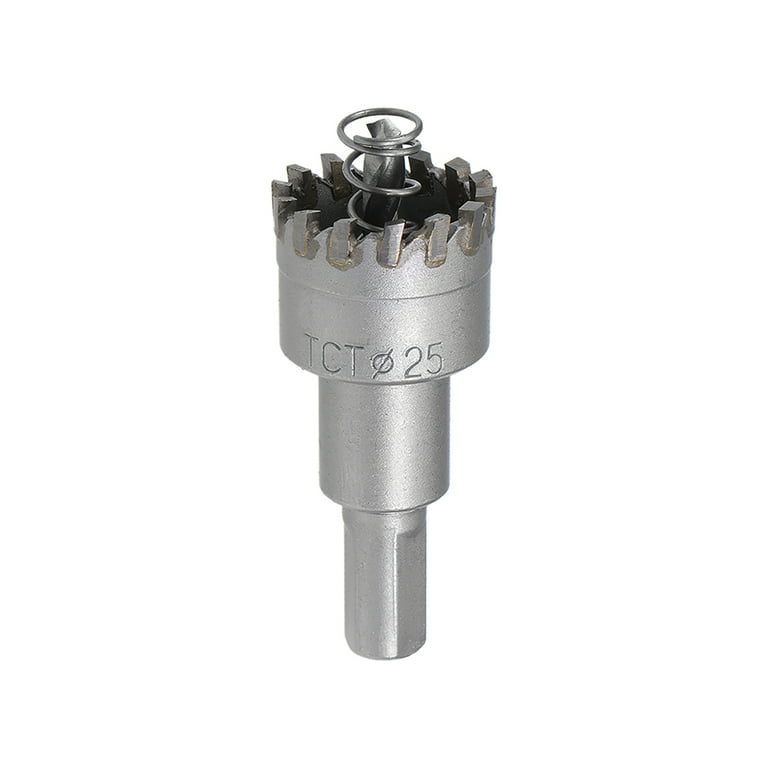 Carbide Hole Cutter 25mm Hole Saw High Density Cemented Carbide Teeth  Triangular Shank for Stainless Steel Metal