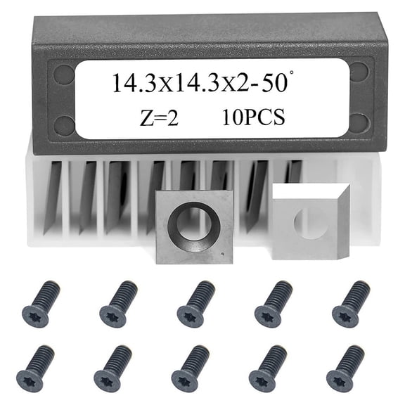 Carbide Insert for 25-130H 20-600H Planer, 14.3mm Square Tip for Woodworking MDF Plywood, Hard Alloy Blade Replacement Part