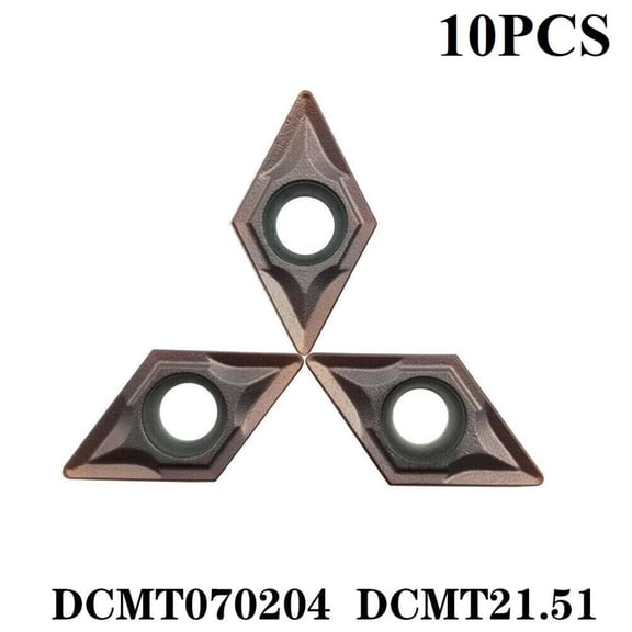 Carbide Inserts 10 Pcs 12X7X2Mm Carbide Pvd Dcmt070204 Dcmt21.51 Us735