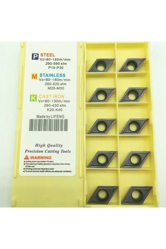 Carbide Inserts 10Pcs DCMT11T304 LF6018 Carbide Inserts for Stainless Steel Turning High Durability and Tight Tolerance