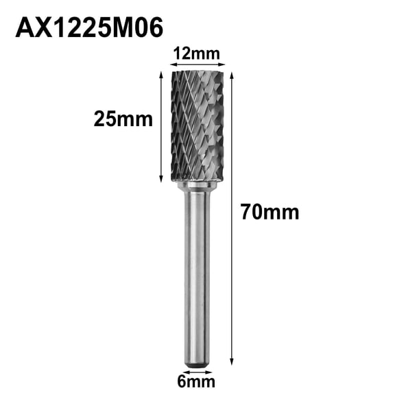 Carbide Rotary File Milling Metal Grinding Cutter Burr Head Drill Bit 12mm Shank