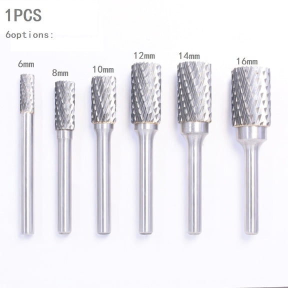 Carbide Rotary File Milling Metal Grinding Milling Cutter Burr Head Drill Bit 6mm Shank