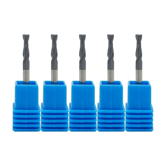 Carbide Square End Mill - 2 Flute - 1/8"2T (5 Piece, 1/8") - for Milling Alloy Steels, Hardened Steel, Metal & More – Mill Bits Sets for DIYers & Professionals