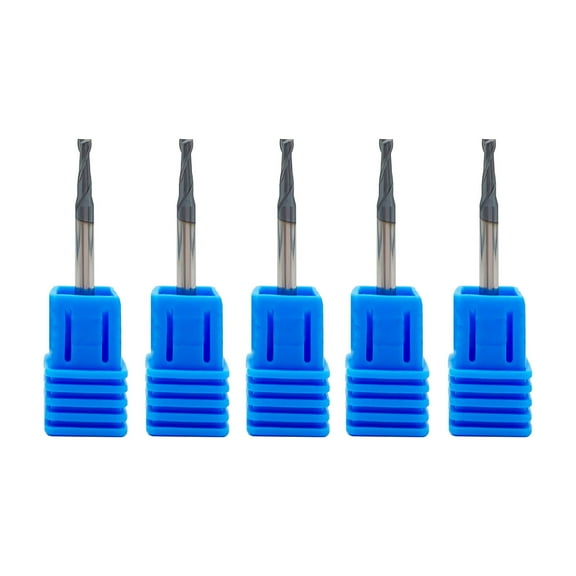 Carbide Square End Mill - 2 Flute - 3/32"-2T (5 Piece, 3/32") - for Milling Alloy Steels, Hardened Steel, Metal & More – Mill Bits Sets for DIYers & Professionals