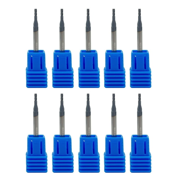 Carbide Square End Mill - 4 Flute - 1/16"4T (10 Piece, 1/16") - for Milling Alloy Steels, Hardened Steel, Metal & More – Mill Bits Sets for DIYers & Professionals
