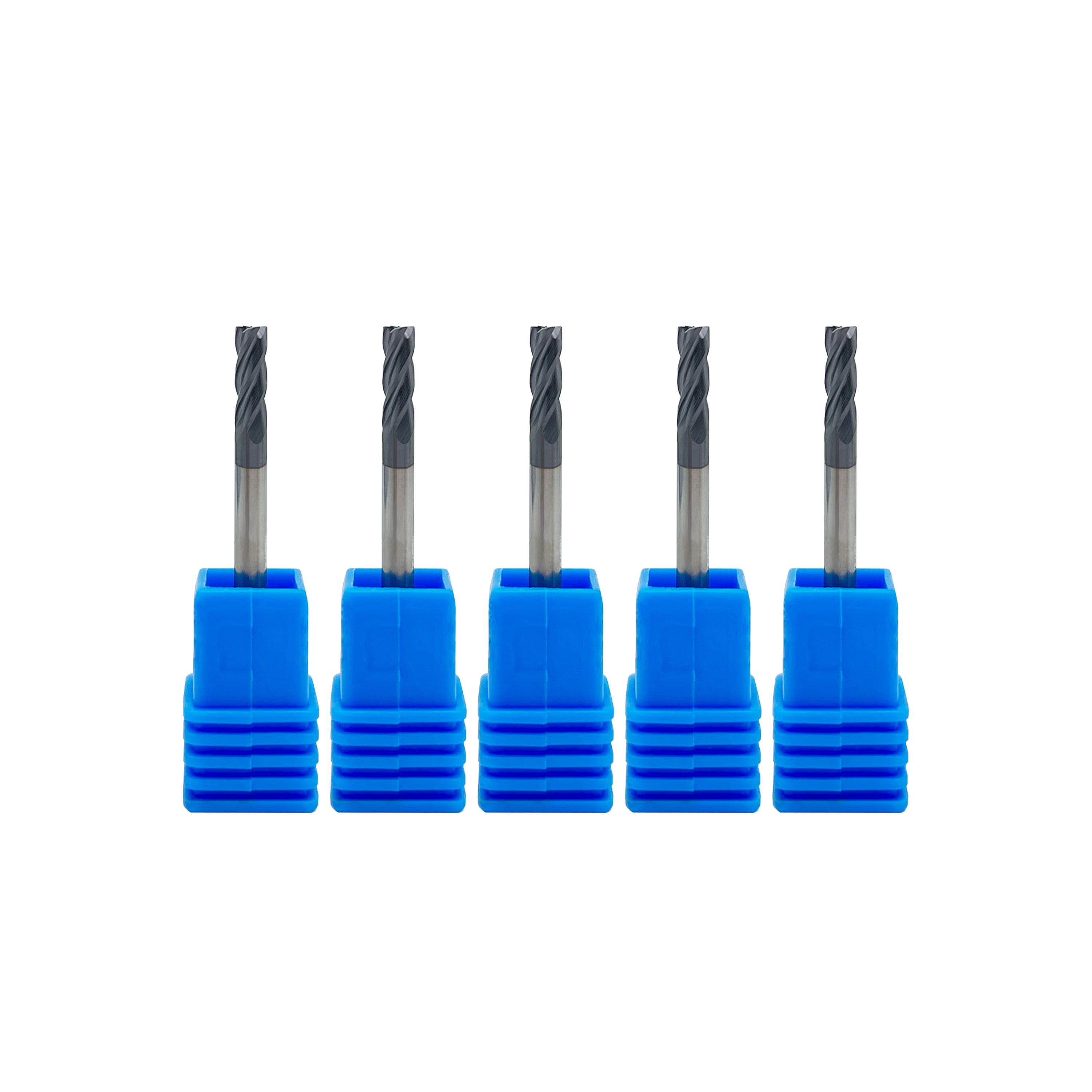 Carbide Square End Mill 4 Flute 1/8"4T (5 Piece, 1/8") for Milling Alloy Steels, Hardened