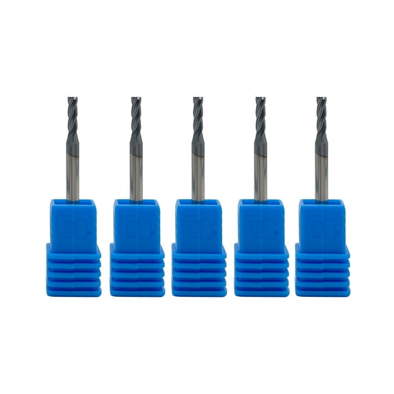Carbide Square End Mill - 4 Flute - 3/32"-4T (5 Piece, 3/32") - for Milling Alloy Steels, Hardened Steel, Metal & More – Mill Bits Sets for DIYers & Professionals