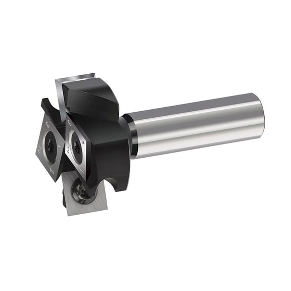 Carbide Surfacing Router Bit with 2+2 Inserts for Woodworking 1/2" Shank for CNC and Handheld Machines