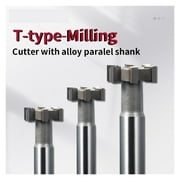 Carbide T-Slot Milling Cutter Tungsten Steel Straight Handle Welding Edge Type Cutter Industrial Grade Keyway Endmills Tool