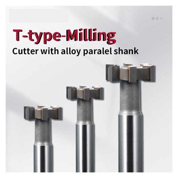 Carbide T-Slot Milling Cutter Tungsten Steel Straight Handle Welding Edge Type Cutter Industrial Grade Keyway Endmills Tool
