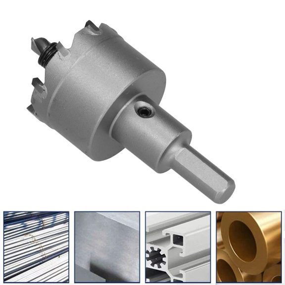 Carbide Tip Hole Saw Kit with Guide Bit & Wrench for Stainless Steel, Metal Plate, FRP & Wood