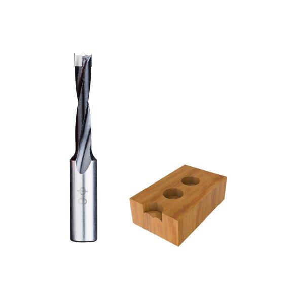 Carbide Tipped Brad Point Drill Bit, Reverse Rotation Dowel Boring Bit for Woodworking, CNC Drilling and Hinge Boring Applications