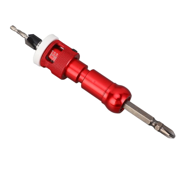 Carbide Tipped Countersink Drill Bit Set for Wood with Adjustable Depth Stop, 82 Degree Pilot Screw Hole Taper Drill Bit Kit (5 Pieces, 3/16 to 9/64 inches / 4.8 to 3.6 mm)