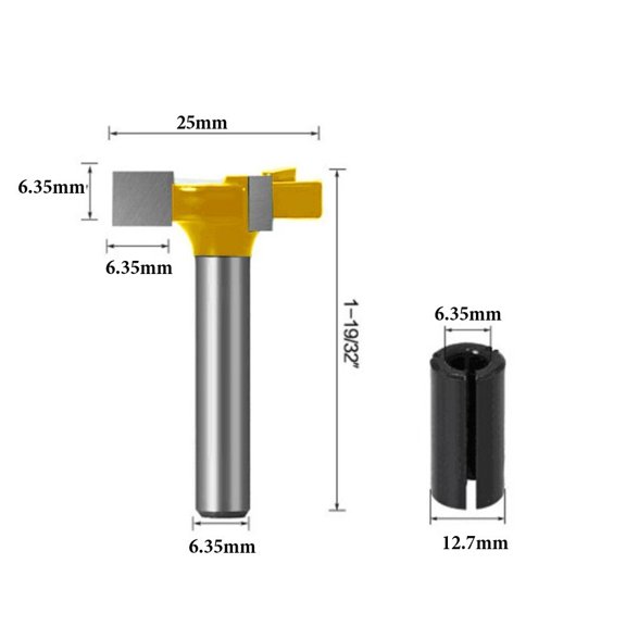 Carbide Tipped Surfacing Router Bits 1/4 Inch Shank Spoilboard Planing Tool For Wood MDF Plywood Particle Board CNC Routing With Heat Resistant Coating Yellow Blue Green(Yellow)
