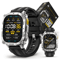 thumbnail image 1 of Carbinox Edge Smart Watch Rugged, 1.96″ AMOLED, Stainless Steel, IP69K/5ATM Fitness trackers, Bluetooth Calls, Android Phones iOS (Silver), 1 of 8